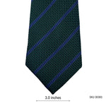 Men's Green Striped Textured Diagonal Pattern Tie