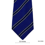 Men's Blue Black & White Diagonal Pattern Striped Tie