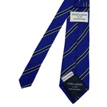 Men's Blue Black & White Diagonal Pattern Striped Tie