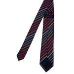 Men's Slim Multicolor Diagonal Pattern Striped Tie