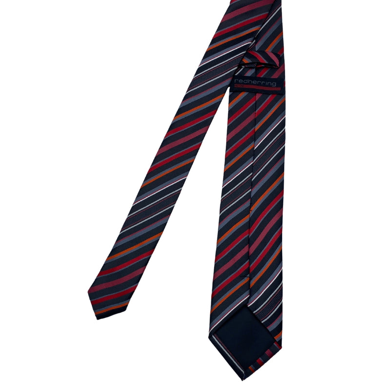 Men's Slim Multicolor Diagonal Pattern Striped Tie