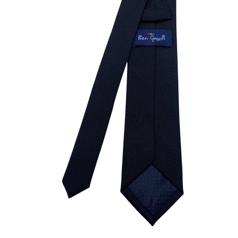 Men's Navy Textured Diagonal Pattern Striped Tie