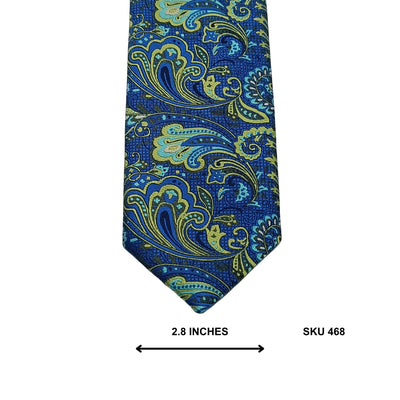 Arrow Blue Lime & Aqua Paisley Microfiber Necktie