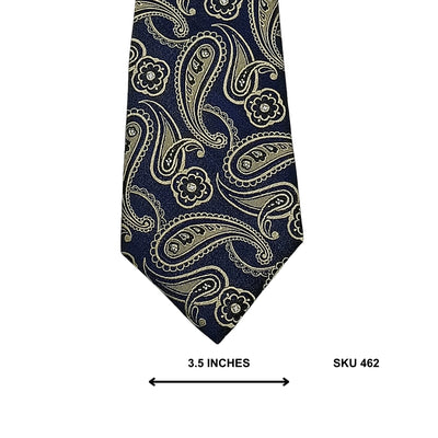 Bernard Weatherill Navy Olive & Cream Paisley Silk Imported Ties Pakistan