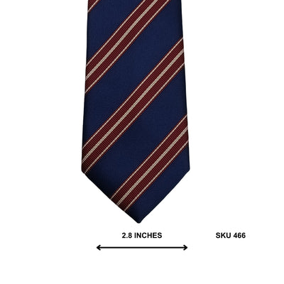 Butler & Webb Navy Burgundy Grouped Stripe Necktie