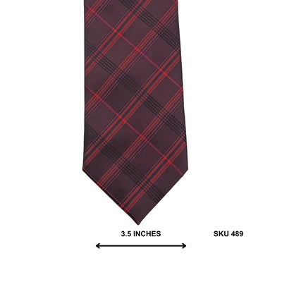 Burgundy & Black Diagonal Check Tie by Cedarwood State