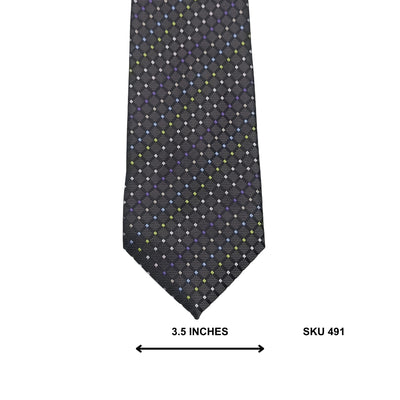 Charcoal & Silver Diamond Lattice Tie by Cedarwood State