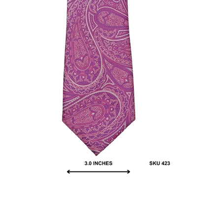 Charlton Gray Pink Paisley Men's Tie – Business Tie for Men