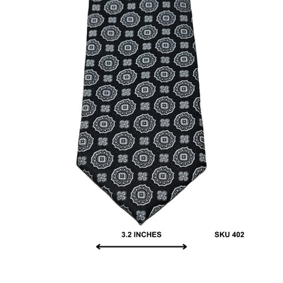 Double TWO Black Grey Medallion Men's Tie – Formal Tie
