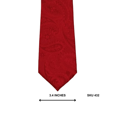 Enlision Red Paisley Microfiber Men's Tie – Business Tie for Men