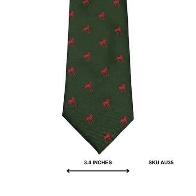 Francisco Pavón Olive Horse Novelty Silk Imported Ties Pakistan