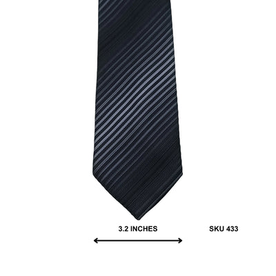George Black Grey Striped Men's Tie – Branded Tie Pakistan