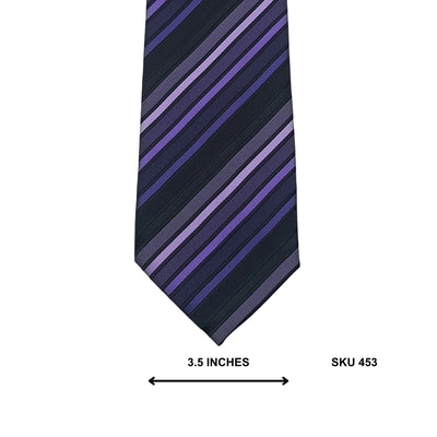 George Black Purple & Lilac Diagonal Stripe Tie