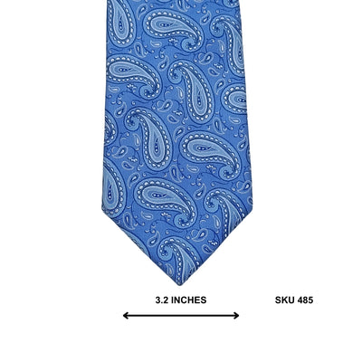 Blue Tonal Paisley Silk Tie by George | Imported Ties Pakistan