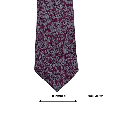 Greenwoods Plum Floral Necktie Pakistan