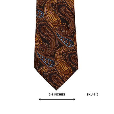 Hi-Tie Amber Brown Paisley Silk Men's Tie – Imported Ties Pakistan