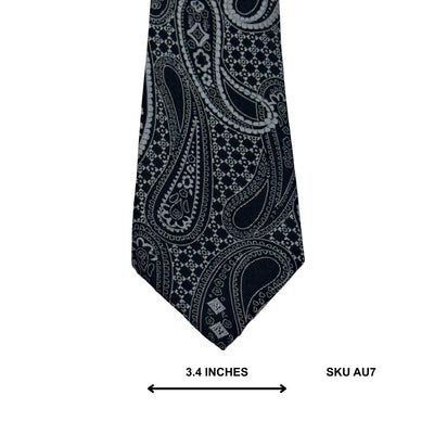 Hi-Tie Black Paisley Men's Tie – Luxury Necktie Pakistan