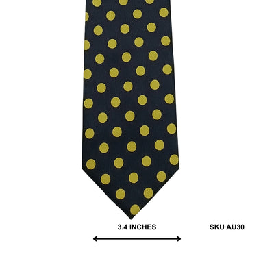 Hisdern Black & Lime Dotted Microfiber Tie