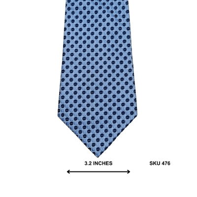 Light Blue & Navy Geometric Silk Tie by John Lewis | Imported Ties Pakistan