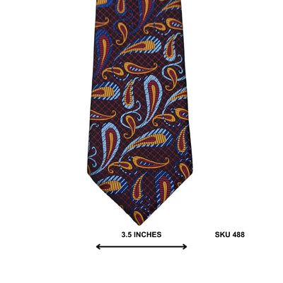 Deep Plum Multicolour Paisley Silk Tie by Mantieqingway | Imported Ties Pakistan
