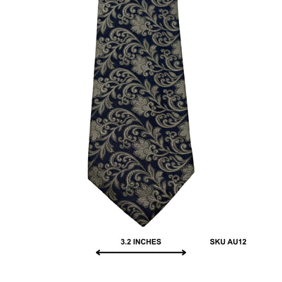 Marks & Spencer Autograph Navy Floral Paisley Silk Men's Tie – Business Tie for Men
