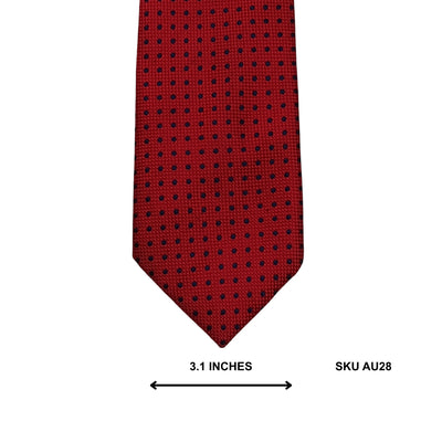 Marks & Spencer Red Dotted Grid Office Tie for Men
