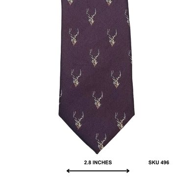 Plum Stag Head Novelty Tie by Me My Suit & Tie