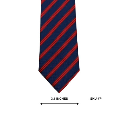 Michaelis Navy Red Textured Stripe Office Tie for Men