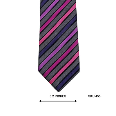 Montagu Charcoal Pink & Purple Multi-Stripe Necktie