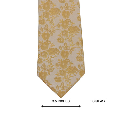 Mr. Ties Gold Paisley Microfiber Men's Tie – Power Tie for Executives