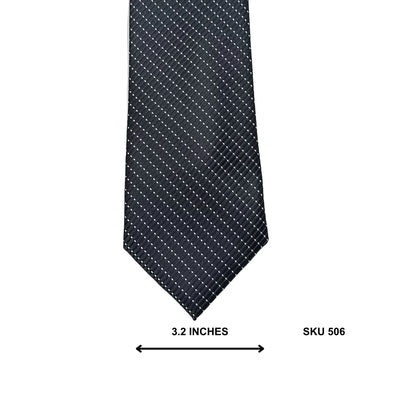 Charcoal & Silver Dotted Stripe Tie by Nautica