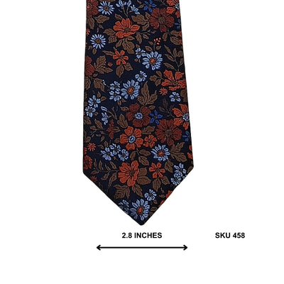 Next Black Rust & Blue Mixed Floral Necktie