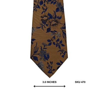 Next Mustard Gold Branching Floral Necktie