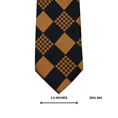 NICHE Gold Black Checkered Silk Men's Tie – Premium Imported Tie Pakistan