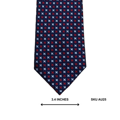 Osborne Dark Blue Geometric Silk Imported Ties Pakistan