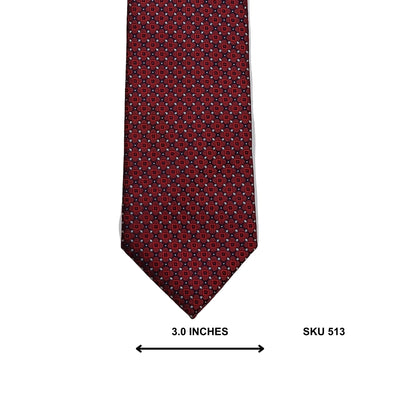 Deep Red Micro-Geometric Business Tie by Remus Uomo