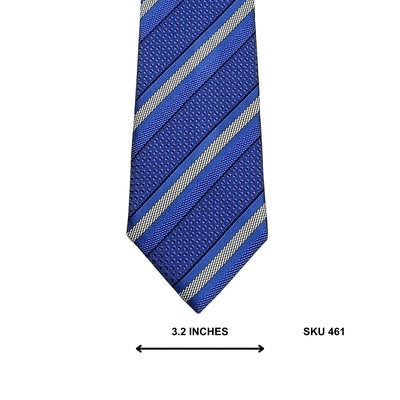 St. Bernard Royal Blue Textured Stripe Silk Imported Ties Pakistan