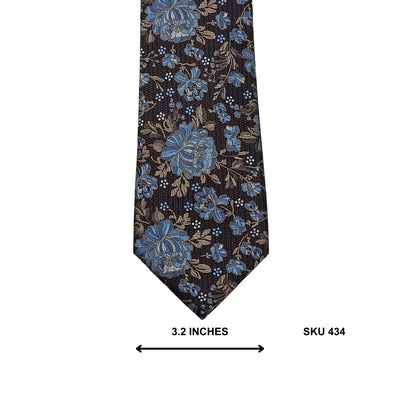Sulhrie & Valentine Blue Floral Tie Imported Ties Pakistan