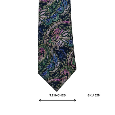 Green Multicolour Paisley Silk Tie by Tattersall – Imported Ties Pakistan