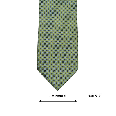 Sage Green Small Square Geometric Tie by Thomas Nash