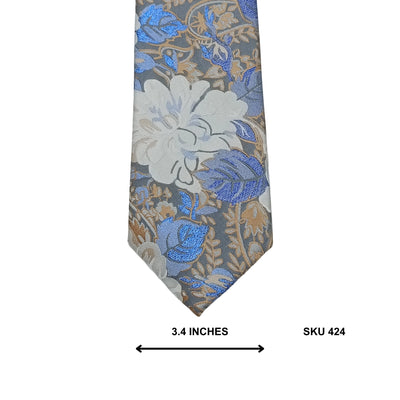 Tie Man Blue Floral Silk Men's Tie – Luxury Imported Ties Pakistan
