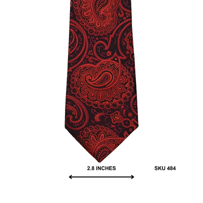 Red & Black Oversized Paisley Tie by TiesNTies