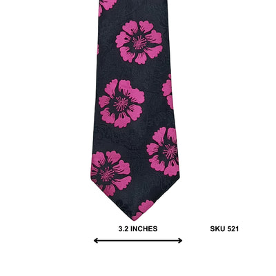 Black & Pink Large Floral Silk Tie by T.M. Lewin – Imported Ties Pakistan