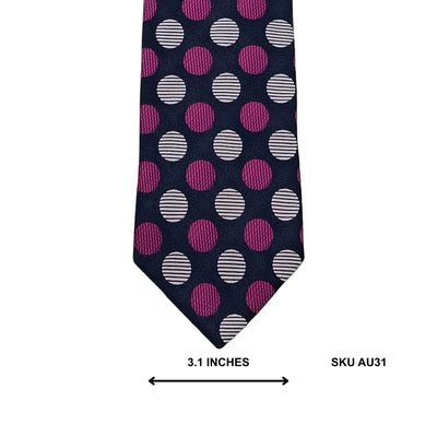 TU Navy Polka Dot Business Tie for Men