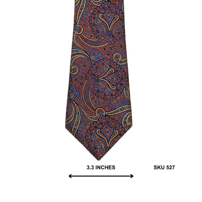 Brown Multicolour Ornate Paisley Silk Tie by William Hunt – Imported Ties Pakistan
