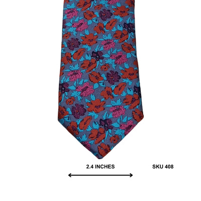 Zazzi Teal Floral Skinny Tie – Slim Tie for Men Pakistan