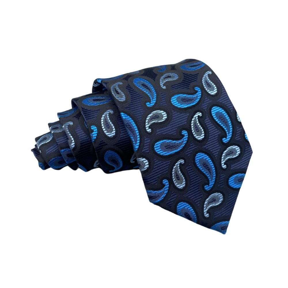 Luxurious Mild Blue Paisley Pattern Men's Tie by Charlton Gray