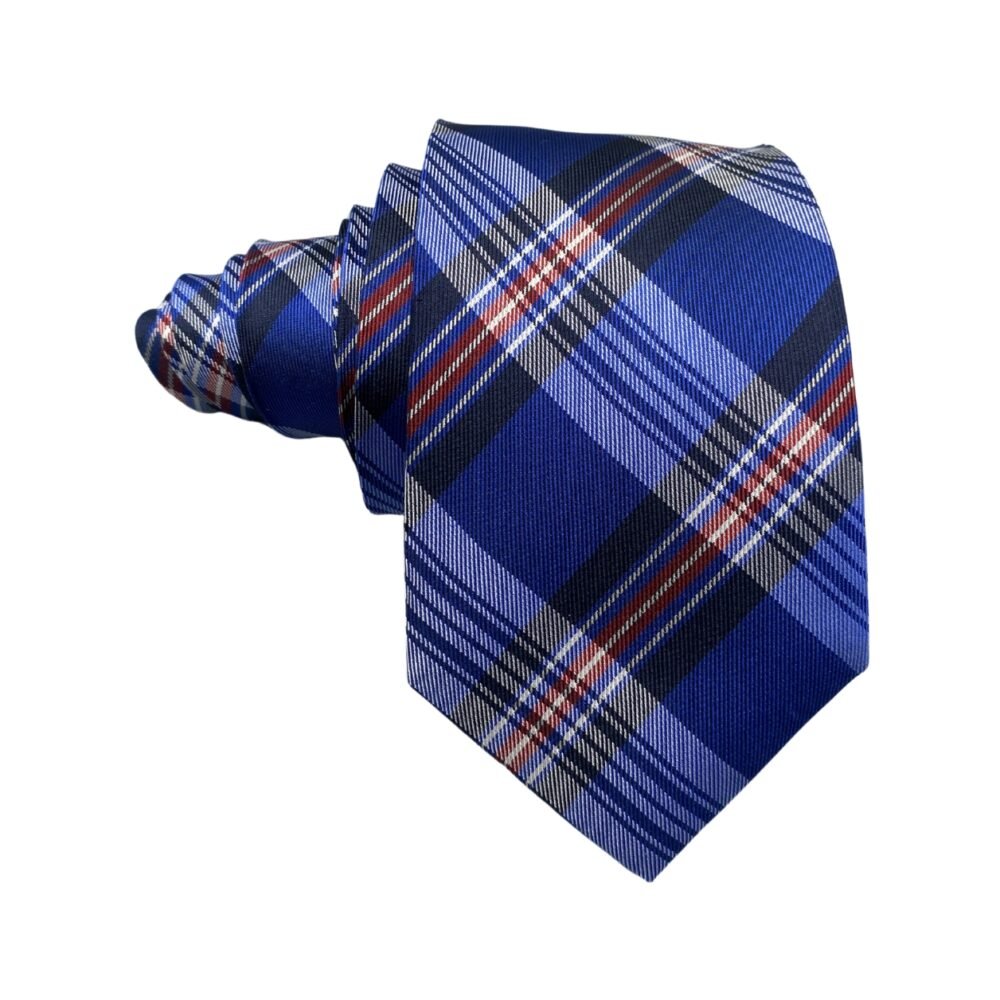 Urban Look Pure Silk Blue Plaid Men's Tie