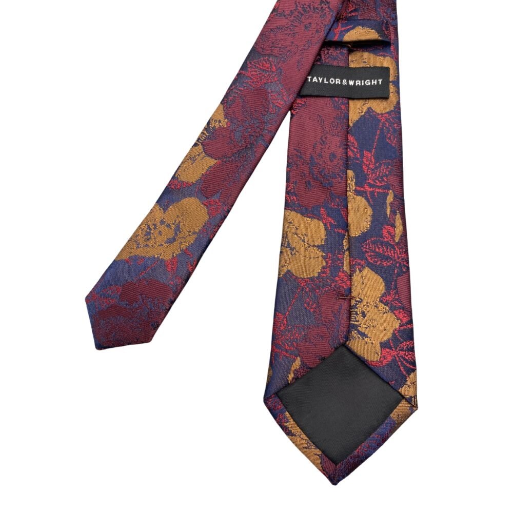 Retro Rustic Floral Pattern Men's Tie by Taylor & Wright