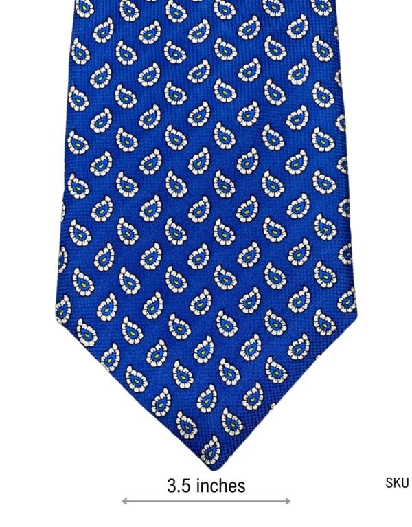 Pure Silk Popping Blue Mini Paisley Pattern Men's Tie
